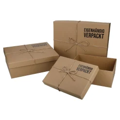Best 3er Set Geschenkkarton Kraft, Eigenhändig Verpackt Geschenkverpackung|Organisation