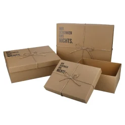 Discount 3er Set Geschenkkarton Kraft, Wir Schenken Uns Nichts Geschenkverpackung|Organisation