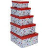 Online 5er Set Geschenkkarton Motiv, Blau Geschenkverpackung|Geschenkideen