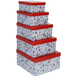 Online 5er Set Geschenkkarton Motiv, Blau Geschenkverpackung|Geschenkideen