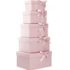 Clearance 5er Set Geschenkkarton Schleife, Altrosa Geschenkverpackung