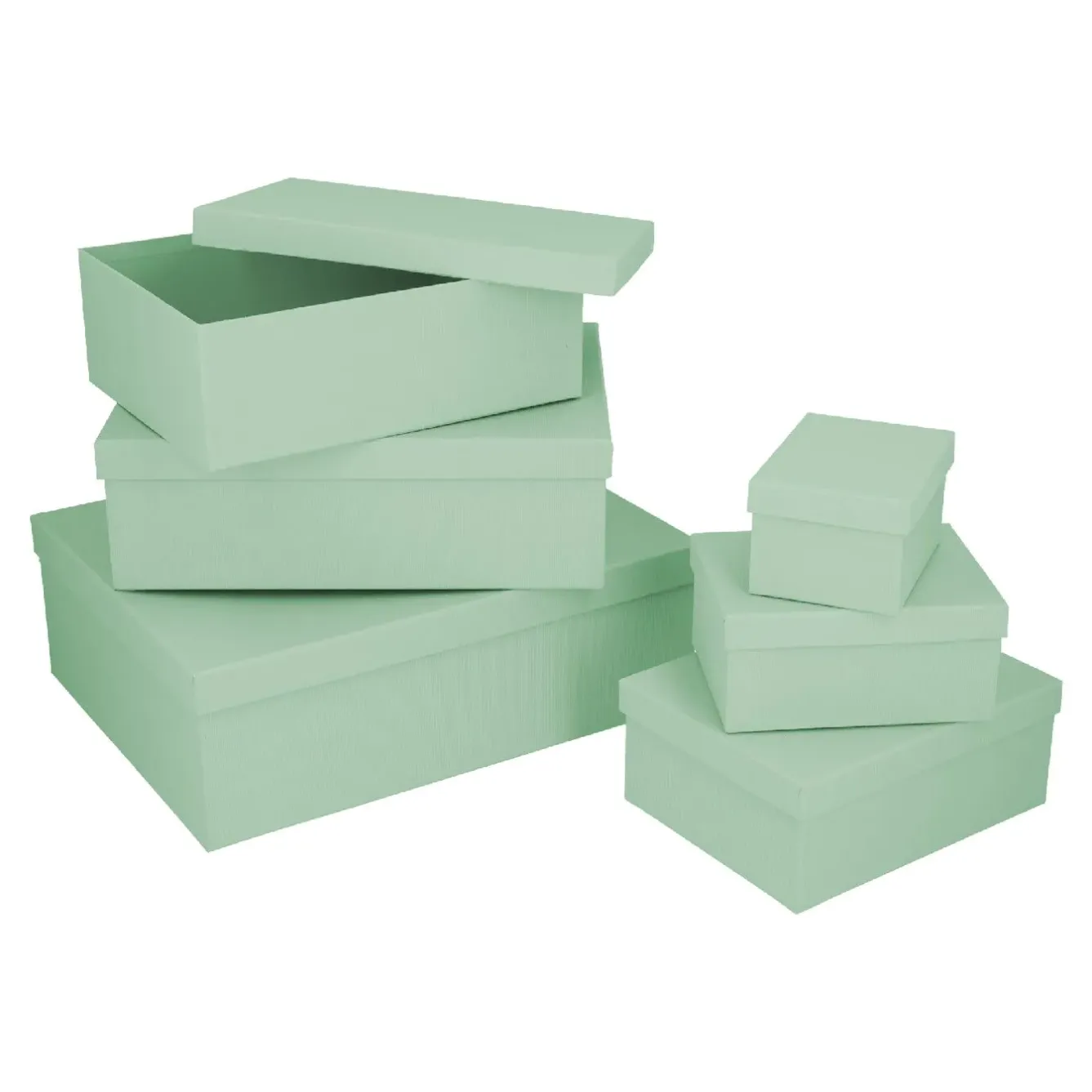 Discount 6er Set Geschenkkarton Uni, Hellmint Geschenkverpackung|Geschenkideen