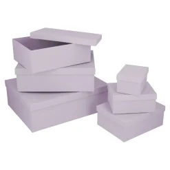 Sale 6er Set Geschenkkarton Uni, Flieder Geschenkverpackung|Geschenkideen