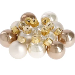 New 12er Set Glaskugeln 2,5 Cm, Champagner Weihnachtsbaumschmuck|Adventskränze & Zubehör
