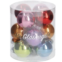 Clearance 12er Set Glaskugeln, 2,5 Cm, Fancy Weihnachtsbaumschmuck|Adventskränze & Zubehör