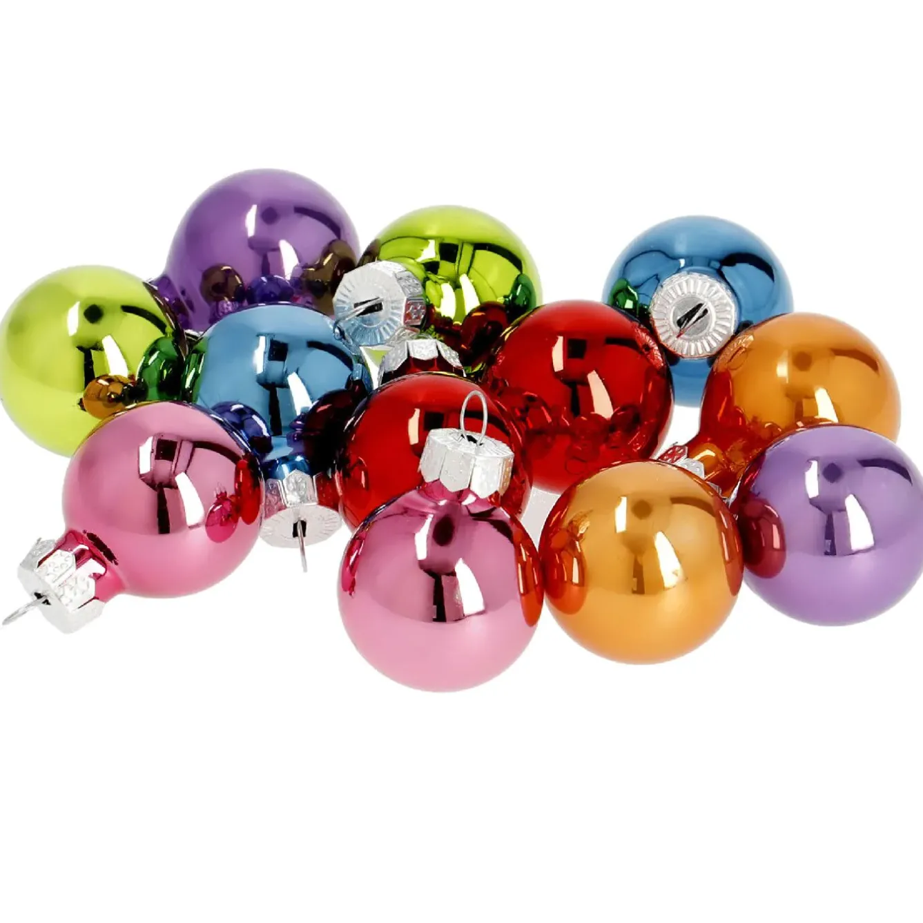 Clearance 12er Set Glaskugeln, 2,5 Cm, Fancy Weihnachtsbaumschmuck|Adventskränze & Zubehör