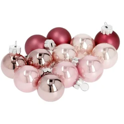 Outlet 12er Set Glaskugeln 2,5 Cm, Rosa Weihnachtsbaumschmuck|Adventskränze & Zubehör