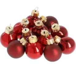 Sale 12er Set Glaskugeln 2,5 Cm, Rot Weihnachtsbaumschmuck|Adventskränze & Zubehör