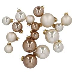 New 17er Set Glaskugeln Mix, Champagner Weihnachtsbaumschmuck|Adventskränze & Zubehör