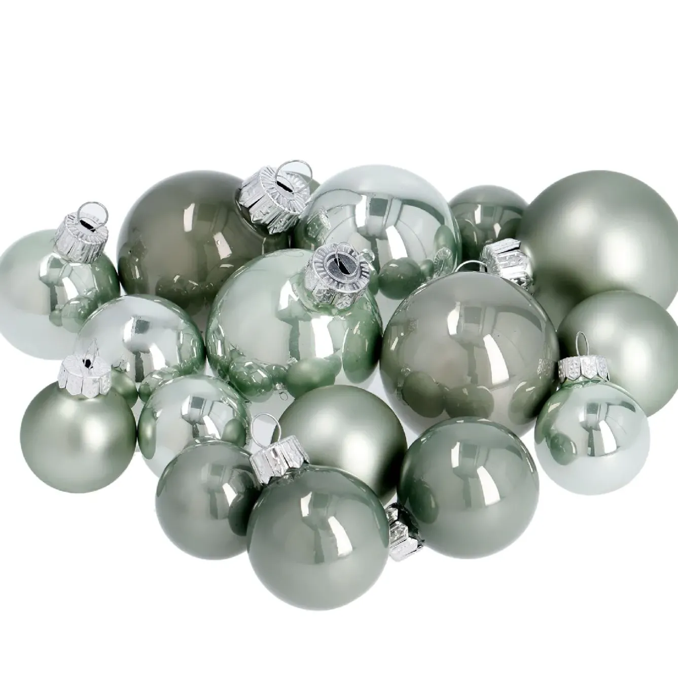 Sale 17er Set Glaskugeln Mix, Mint Weihnachtsbaumschmuck|Adventskränze & Zubehör