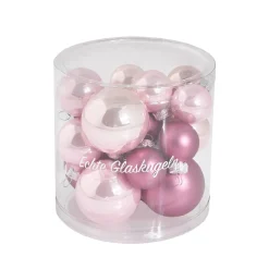 Hot 17er Set Glaskugeln Mix, Rosa Weihnachtsbaumschmuck|Adventskränze & Zubehör