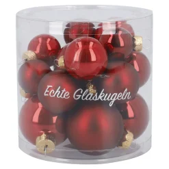 Clearance 17er Set Glaskugeln Mix, Rot Weihnachtsbaumschmuck|Adventskränze & Zubehör