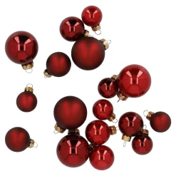 Clearance 17er Set Glaskugeln Mix, Rot Weihnachtsbaumschmuck|Adventskränze & Zubehör
