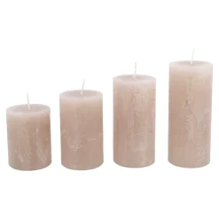 Online 4er Set Kerze Rustik, Gestuft, Sand Kerzen & Kerzenständer|Weihnachtskerzen