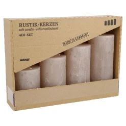 Online 4er Set Kerze Rustik, Gestuft, Sand Kerzen & Kerzenständer|Weihnachtskerzen