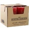 Outlet 4er Set Kerze Rustik, Rot, 6 X 10 Cm Weihnachtskerzen|Adventskränze & Zubehör