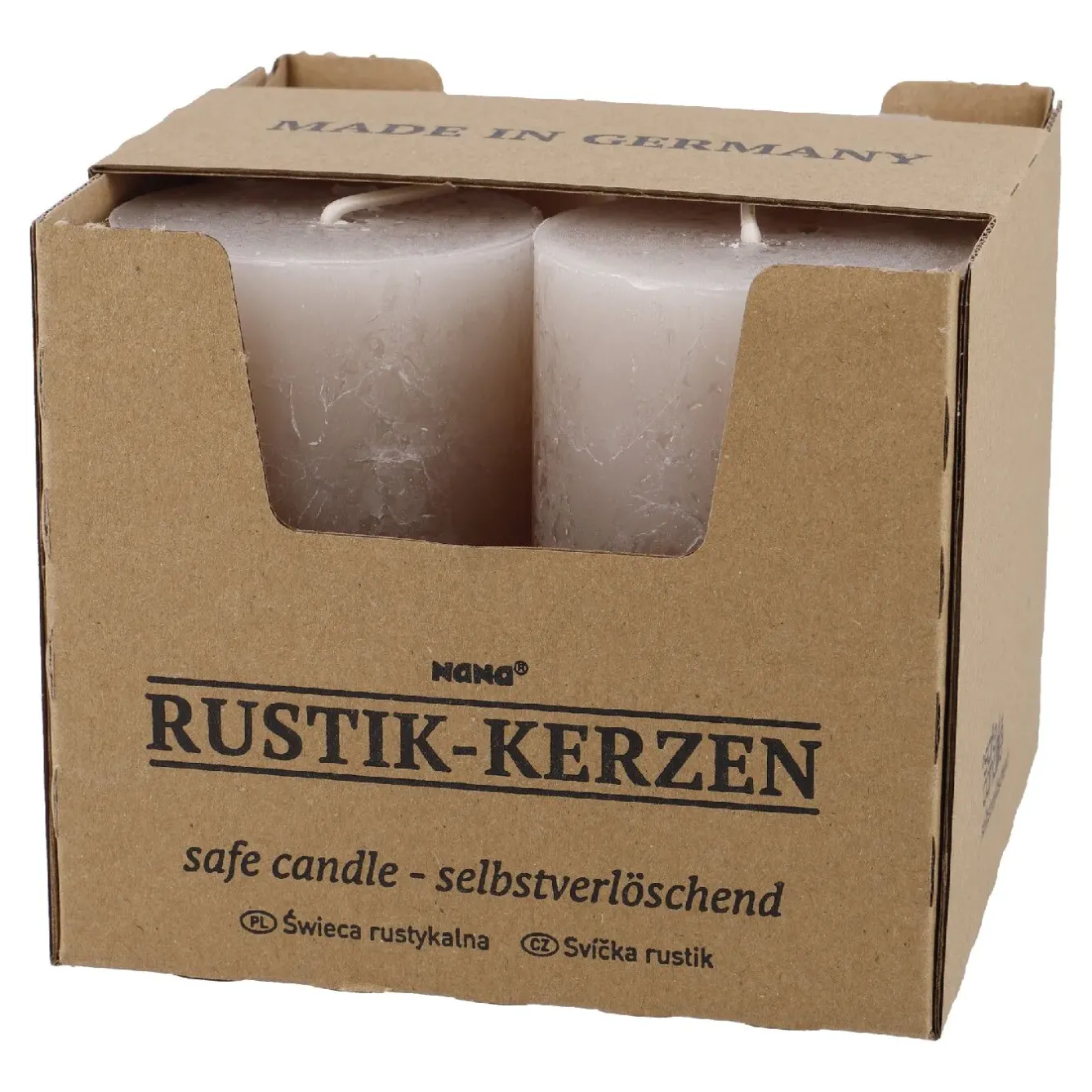Outlet 4er Set Kerze Rustik, Sand, 6 X 10 Cm Kerzen & Kerzenständer|Weihnachtskerzen