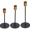 Sale 3er Set Kerzenständer, Stabkerzen, Schwarz/gold Tischdeko|Kerzen & Kerzenständer