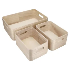 Hot 3er Set Kiste, Geriffelt/natur Organisation