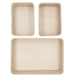 Hot 3er Set Kiste, Geriffelt/natur Organisation