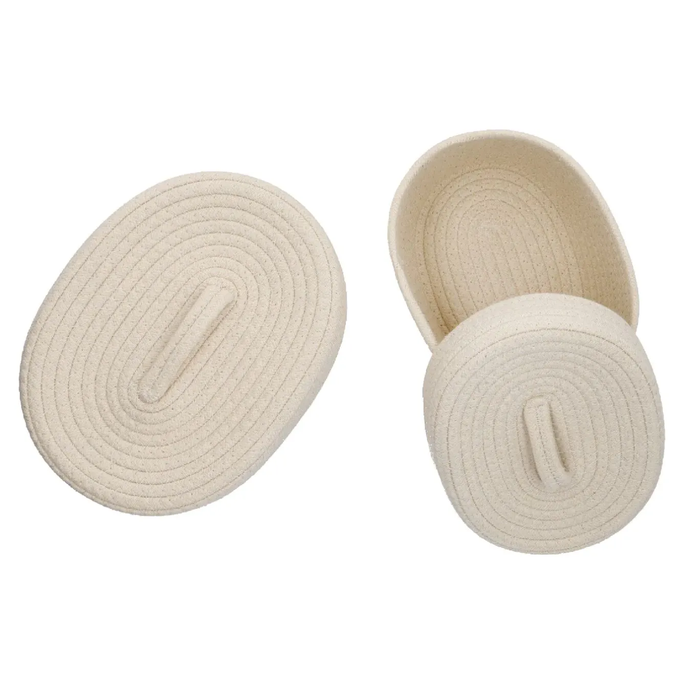 Outlet 2er Set Korb Mit Deckel, Oval/weiß Organisation