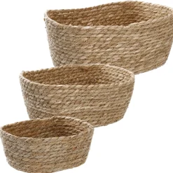 Discount 3er Set Korb Natur, Eckig/natur Organisation