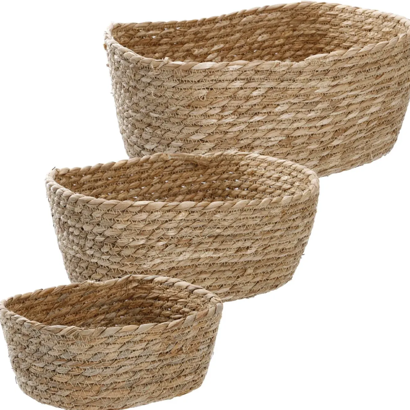 Discount 3er Set Korb Natur, Eckig/natur Organisation