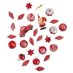 Clearance 27er Set Kugelset Kunststoff, Rot Weihnachtsbaumschmuck