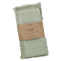 Sale 2er Set Platzset Fransen, Grün, 33 X 48 Cm Küche