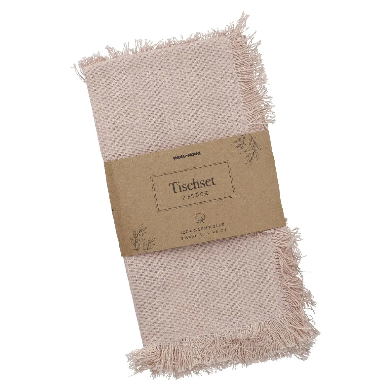 New 2er Set Platzset Fransen, Rosa, 33 X 48 Cm Küche