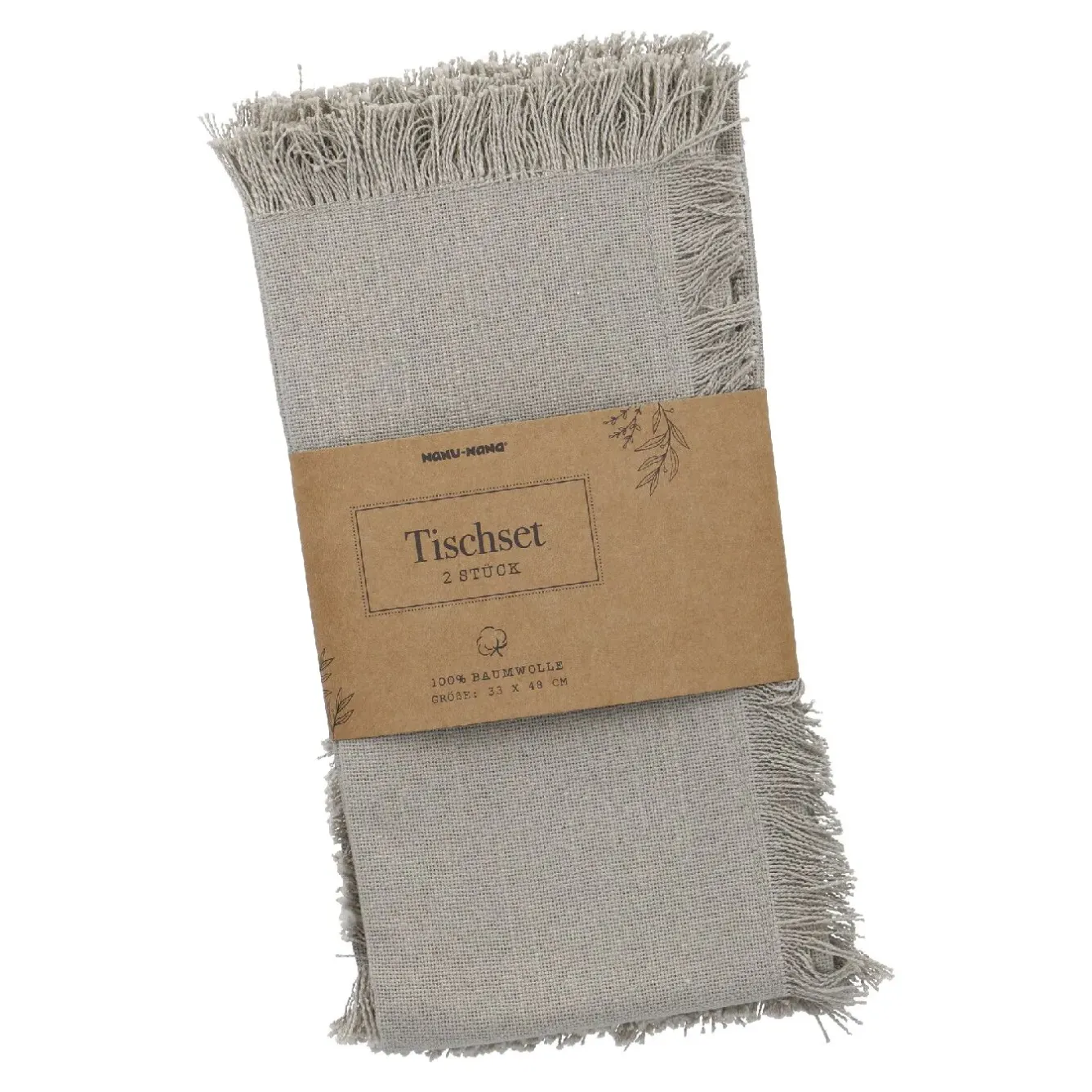 Hot 2er Set Platzset Fransen, Taupe, 33 X 48 Cm Küche