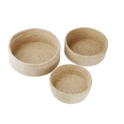 Discount 3er Set Schale Jute, Rund, Natur Organisation|Schalen & Tabletts