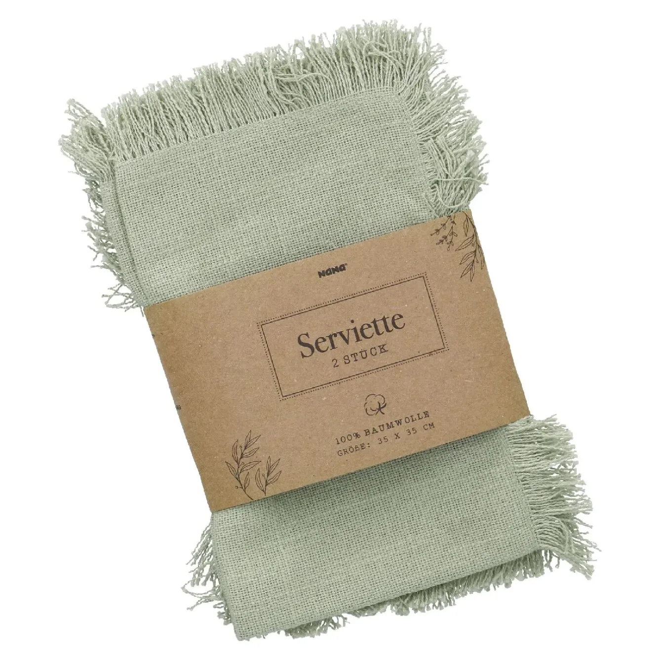 Clearance 2er Set Serviette, Grün, 35 X 35 Cm Küche