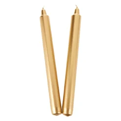 2er Set Stabkerze Metallic, Gold, 24 Cm Kerzen & Kerzenständer|Weihnachtskerzen