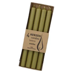 Sale 4er Set Stabkerze Rustik, Olivegrün, 25 Cm Tischdeko Hochzeit|Hochzeitsdeko