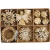 Best 20er Set Strohanhänger Formen, Schwarz Weihnachtsbaumschmuck