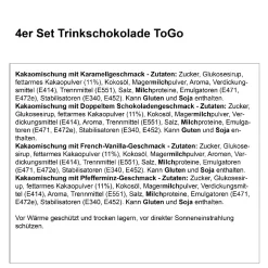Outlet 4er Set Trinkschokolade ToGo Küche