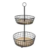 Outlet Etagere Holz/Metall, 2 Körbe, Schwarz, 68 Cm Geschenkideen|Etageren