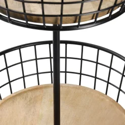 Outlet Etagere Holz/Metall, 2 Körbe, Schwarz, 68 Cm Geschenkideen|Etageren