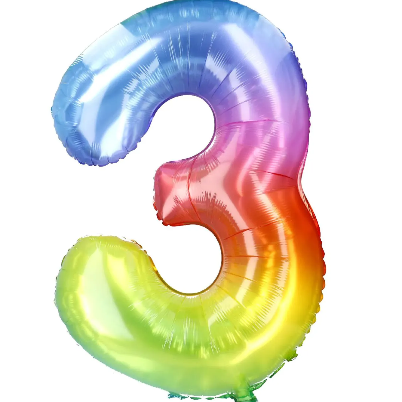 Hot Folienballon Zahl 3, Bunt, 80 Cm Geburtstag