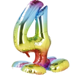 Clearance Folienballon Zahl 4, Stehend, 81 Cm Geburtstag
