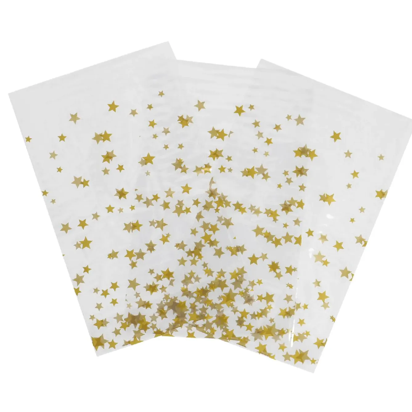 New Folienbeutel, 10 Stück, Sterne/gold, 15 X 24 Cm Geschenkverpackung|Weihnachtsbäckerei
