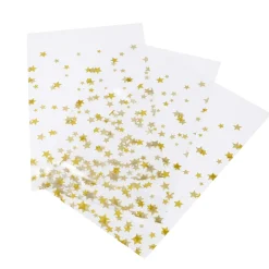New Folienbeutel, 10 Stück, Sterne/gold, 15 X 24 Cm Geschenkverpackung|Weihnachtsbäckerei