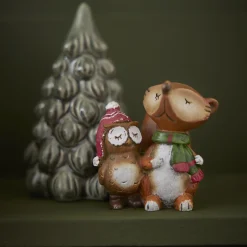 Best Fuchs Mit Eule, Eule Links, 6 Cm Figuren|Weihnachtsdeko
