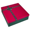New Geschenkkarton Schleife, Dunkelgrün/rot, 45 X 45 Cm Geschenkverpackungen