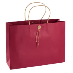 Geschenktüte Mit Knopf, Rot, 32.5 X 24 Cm Geschenkverpackung