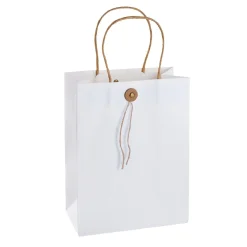 Clearance Geschenktüte Mit Knopf, Weiß, 17.5 X 23 Cm Geschenkverpackung