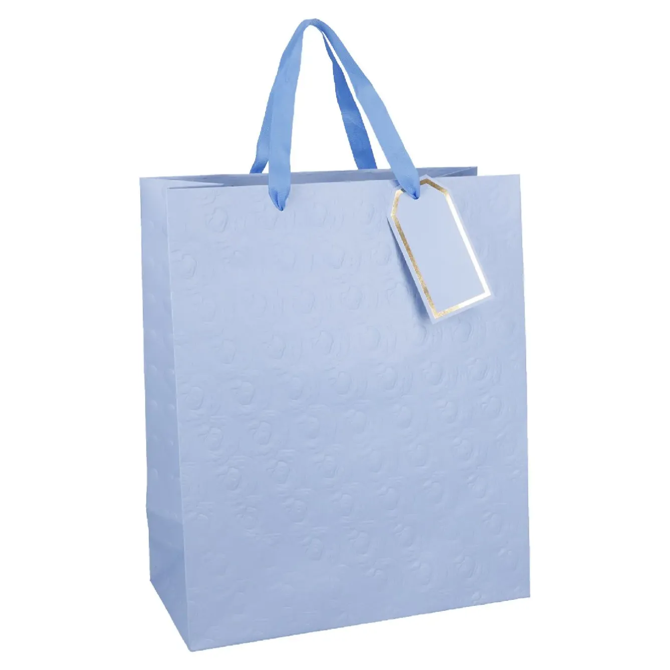 Sale Geschenktüte Prägung, Hellblau, 25.4 X 30.5 Cm Geschenkverpackung