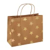 Best Geschenktüte Prägung, Stern/natur/gold, 14.5 X 18.5 Cm Geschenkverpackungen