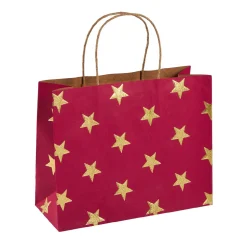 Hot Geschenktüte Prägung, Stern/rot/gold, 14.5 X 18.5 Cm Geschenkverpackungen